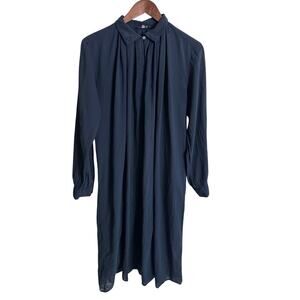 Mizuiro Ind Japan Cotton Wool Minimalist Capsule Normcore Navy Dress Large